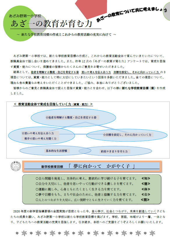 あざいちの新学校教育目標