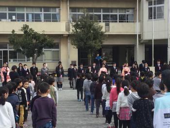 お別れ朝会の様子