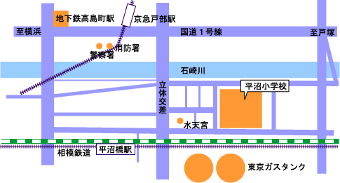 平沼小学校　近隣地図