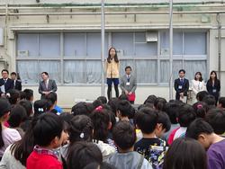 ６年生が児童代表の言葉として、意気込みを話しました。