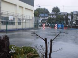 雨のグラウンド