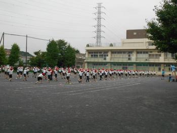 校庭練習