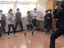 ハカを踊っているところ