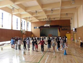 キャンプファイヤー練習風景