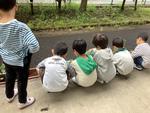 野菜の苗植え　水やりの様子