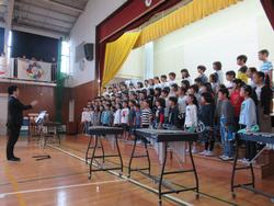音楽朝会 3年生 2年生の発表 高舟台小学校