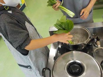 湯で野菜