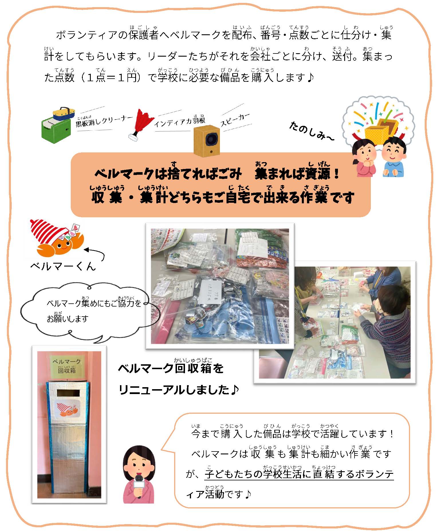 ベルマーク委員の主な活動