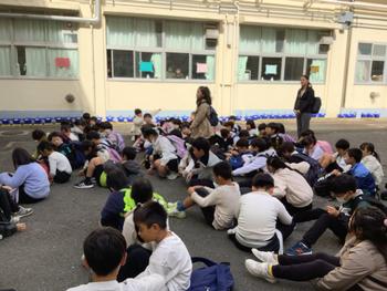 到着式の様子です。子どもたちはとても清々しい表情でした！