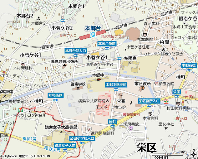 本郷中周辺地図