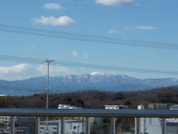屋上から富士山を臨む