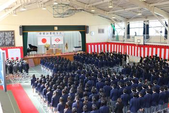 第39回卒業式での校歌全校合唱